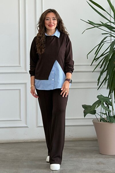 yb yağmur butik Detailed shirt triple set