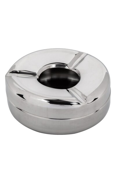OEM Scrumiera de Inox Rotunda Argintie Ø11.5x4.5cm
