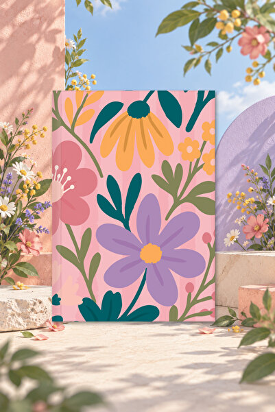 Le Color Bloom Garden Ciltli Defter Çizgili Pembe 13x18 cm