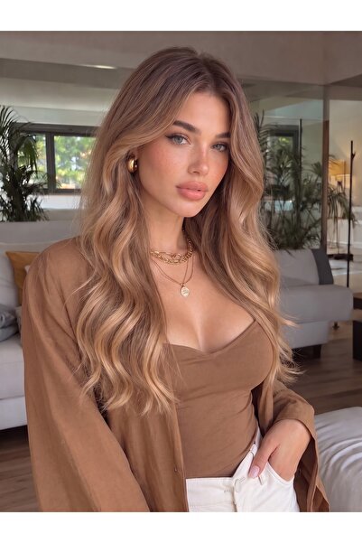 Lulu Bella Kadın Bal Köpüğü Ombre Su Dalgalı Perçemsiz Peruk - 60 cm serisi 1...