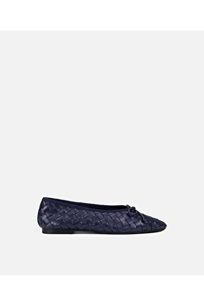 İpekyol Textured Leather Ballet Flats
