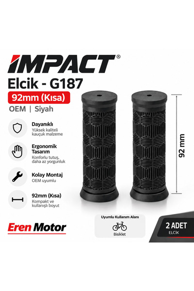 Impact Bisiklet Elcik - G187, 92mm (Kısa) Siyah