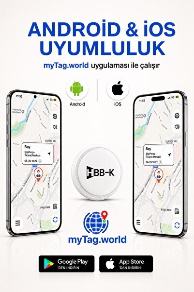 HBB-K Tag Beyaz Ios & Android Uyumlu Airtag Akıllı Gps Takip Cihazı