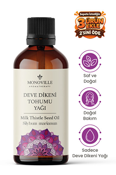 Monoville Deve Dikeni Tohumu Yağı 100 ml Saf ve Doğal (Milk Thistle Seed Oil)