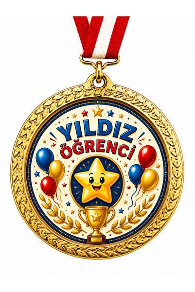 Lider Baskı 10 Adet Yıldız Öğrenci Madalyası - Dijital Baskılı 1. Kalite Madalya