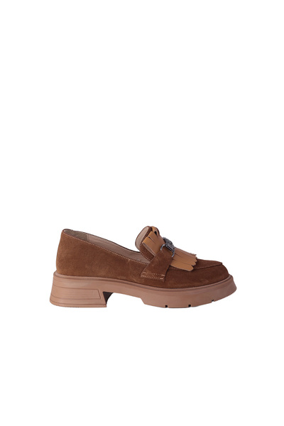 DİSPARİTA 257003 Genuine Suede Leather Loafer Women's Shoes with Buckle and R...