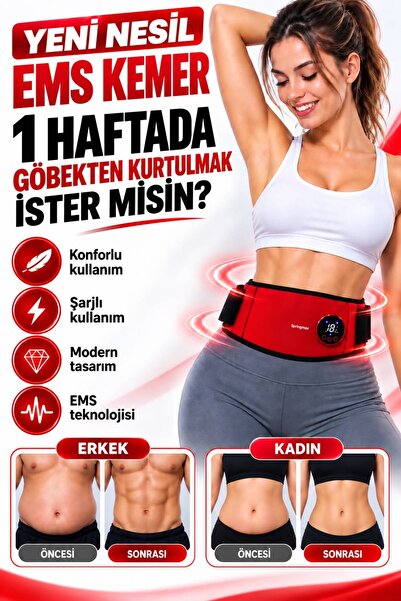 SPRİNGMAX Yeni Nesil göbek eriten Premium Uzaktan Kumandalı Zayıflamak Ems Ke...