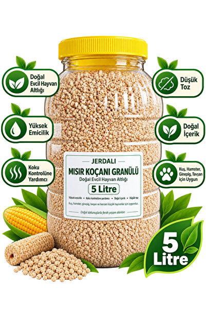 jerdali Mısır Koçanı Granülü 5 Litre – Hamster, Ginepig, Tavşan, Gerbil, Çinç...