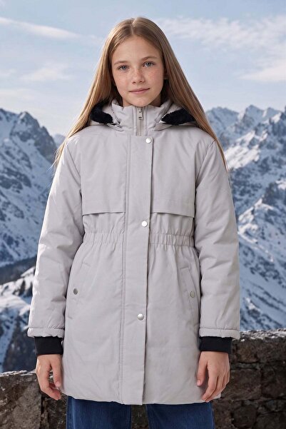 Fulla Moda Drawstring Hooded Girls' Coat