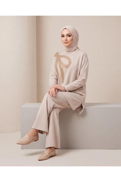 BURRASCA Stone-Embellished Soft Textured Flexible Premium Suit