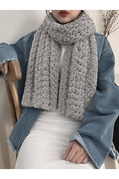Store Yumoş Dokulu Peluş Atkı – Extra Yumuşak Kışlık Model