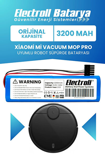 ELECTROLL Xiaomi Mi Vacuum Mop Pro Stytj02ym Uyumlu Batarya (Orijinal Kapasit...