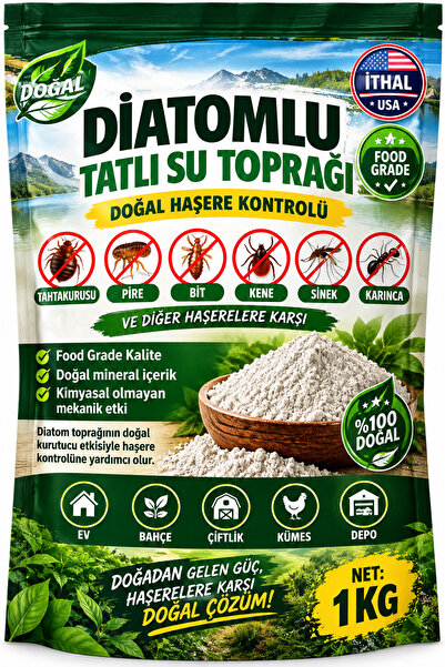 wipest Diyatomlu Doğal Tatlısu Toprağı 1kg Toz Tahtakurusu En İyi Zehirsiz İl...