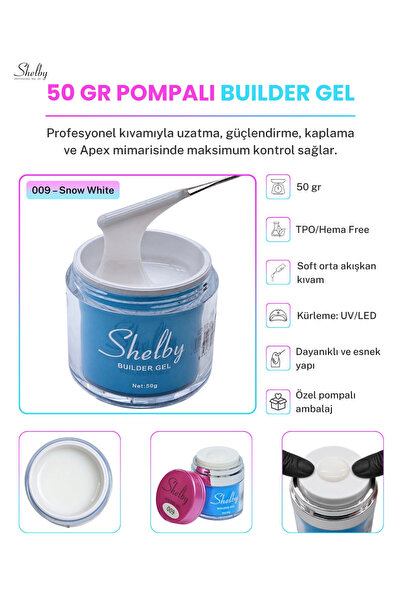 SHELBY 09 - 50 Gr. YENİ OZEL BASMALI AMBALAJ SIMLI RAKI BEYAZ BUILDER GEL