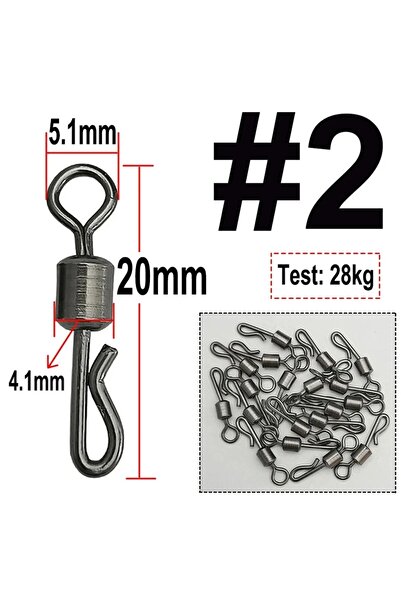 Choice 2 50pcs Bearing Swivel Fishing Connector Q Shaped Quick Change Swivels...