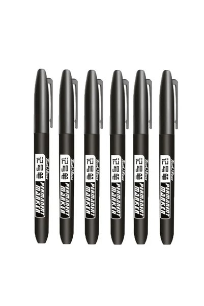 Choice 6 Black Set Permanent Marker Pen Drawing Markers Black Blue Red Waterp...