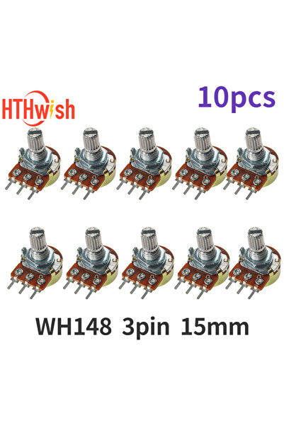 Choice1 10K Ohm 10PCS WH148 15mm 3pin Linear Potentiometer With Nuts And Wash...