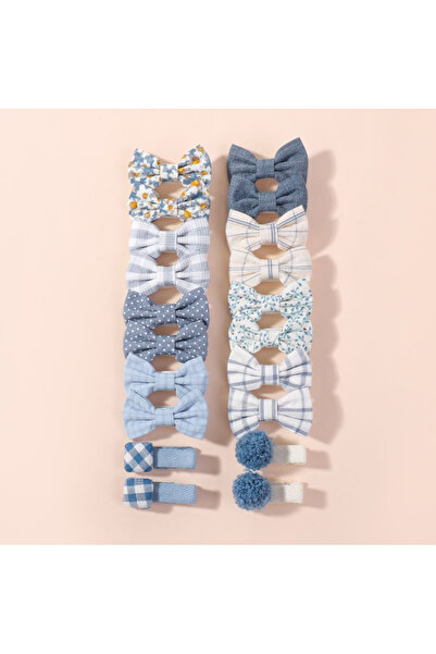 Choice6 FJ4903-20C BABY BOWS 20Pcs/set Handmade Fabric Printed Barrette Bouti...