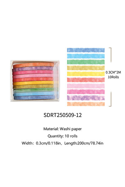 Choice SDRT250509-12 10 Rolls/Set Skinnny Washi Tape Masking Tape DIY Scrapbo...
