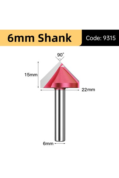 Choice1 9315 HUHAO 6mm Shank V Shape Wood Router Bit 60 90 120 150 Degrees 3D...