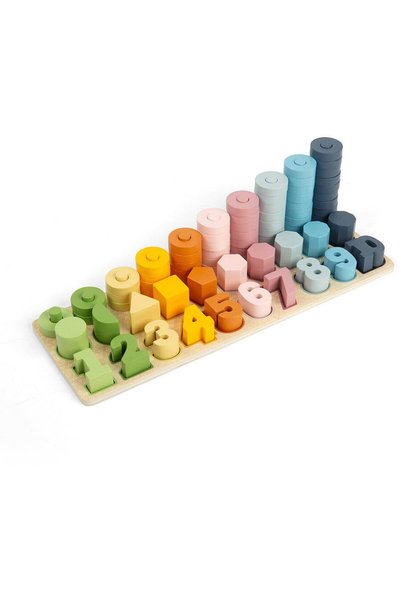 BIGJIGS Toys Numaratoare cu discuri si forme geometrice