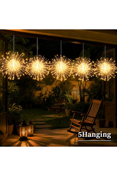 Choice3 4 Hanging 60-240LED Warm 4/5pcs Hanging Solar Firework Lights LED Out...