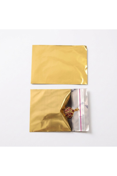 aybaş kağıtçılık 50 Adet Lüks Parlak Gold Yapışkanlı Metalize (9x12 cm) Takı,...