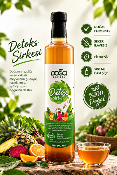 DOĞA DEPOSU %100 Doğal Detox Sirkesi 500 ml – Arınma ve Canlılık İçin Ferment...