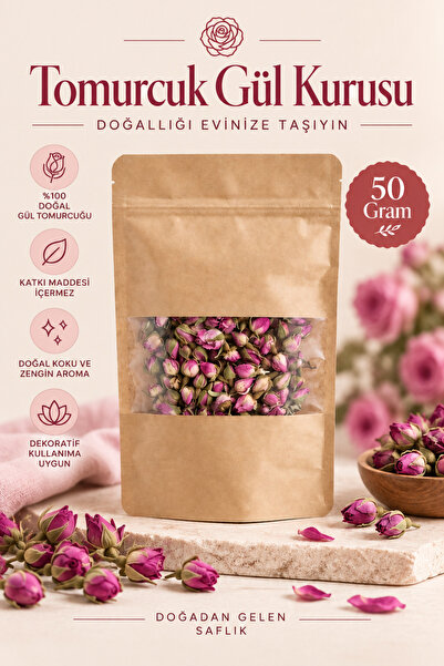Rosess Tomurcuk Gül Kurusu 50 g | Doğal Kurutulmuş Aromatik Gül Tomurcuğu