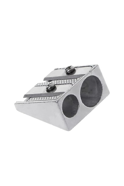 Choice 1PC 1/10/20Pcs Silver Aluminum Alloy Pencil Sharpener 2-Hole Magnesium...