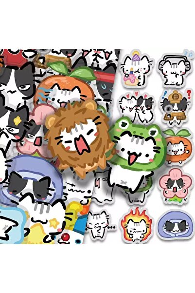 Choice 54pcs 54pcs Line kitten Daily Graffiti PET Stickers Ins Kawaii Cat Mem...
