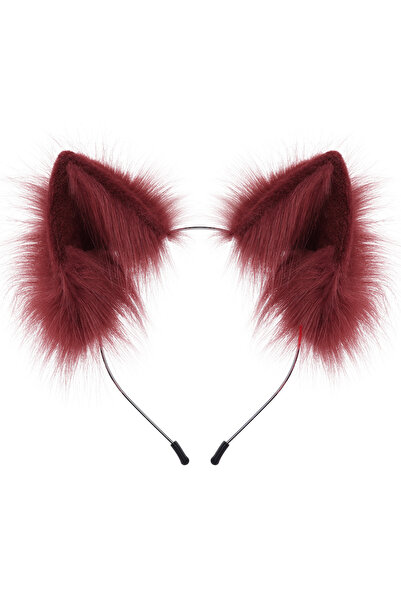 Choice9 Winered Handmade Faux Fur Animal Ears Headband Furry Cat Fox Ear Hair...