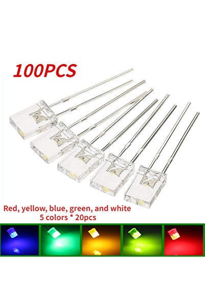 Choice YTDMEN 100pcs-5 colors 100PCS 2x5x7 LED Diodes Square Transparent Ligh...
