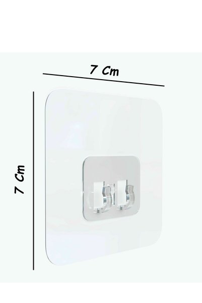 Sas Haus 4 Adet 7x7cm Yedek Süper Güçlü Yapışkanlı Askı, 20kg Banyo - Mutfak Raf Tutucu Sticker, Delmesiz