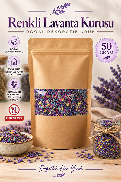 Rosess Renkli Lavanta Kurusu 50 Gr – Dekoratif Kuru Lavanta Çiçeği | Yoğun Ko...