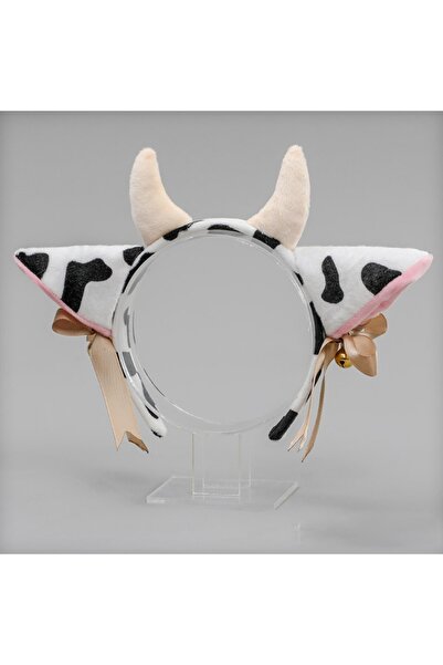 Choice 1pcs Cartoon Plush Cow Ears Horn Headband with Small Bells Ribbon Bow ...