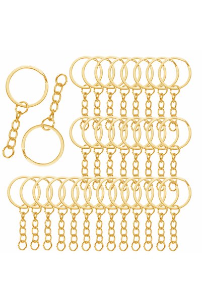 Choice9 15sets Golden 15/25sets metal key rings with chains and connecting lo...