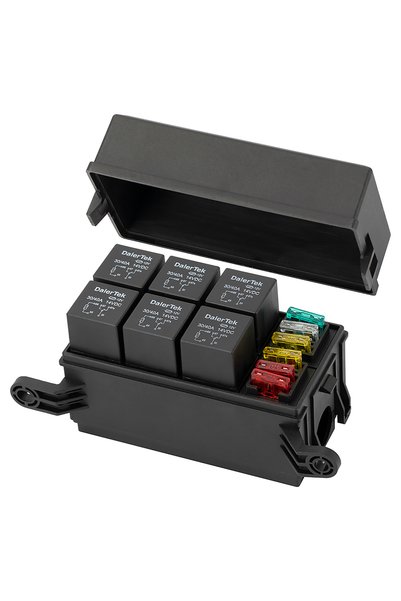 Choice1 DaierTek 12V Relay Box 6 Slots Relay Block 6 Way ATC/ATO Fuse Relay B...