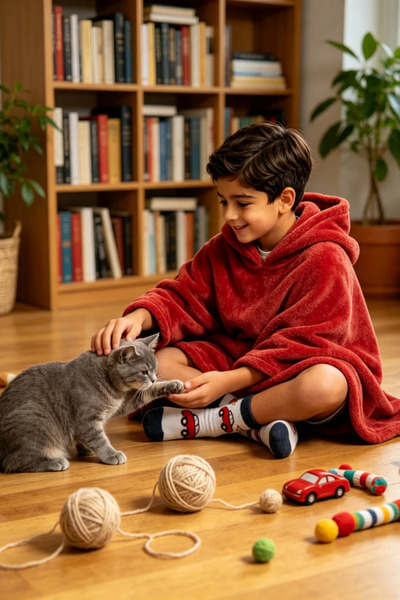 Giyilebilir Hoodie Battaniye Çocuk Boy 5-11 Yaş