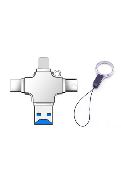 Choice قارئ بطاقات ذاكرة 4 في 1 مع حلقة مفاتيح، محول USB-C إلى بطاقات SD وTF ...