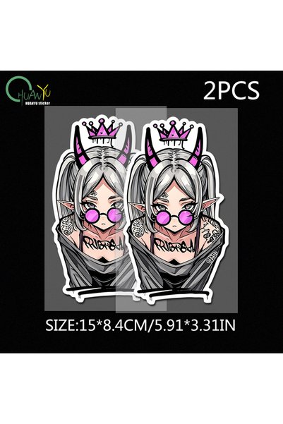 Choice 15x8.4cm C803A2 2pcs Fashionable Frieren Graffiti Design Wall Stickers...