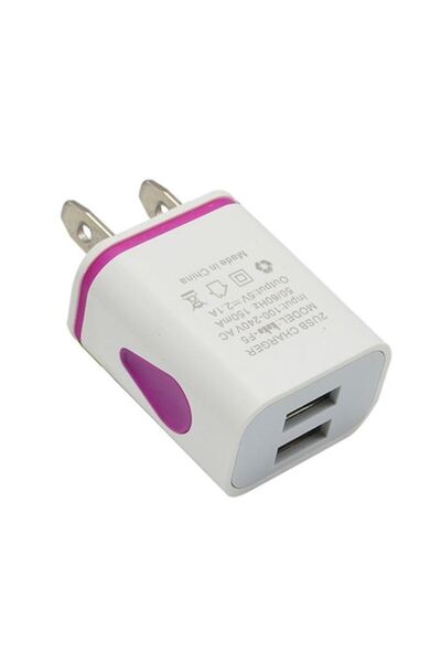 Choice8 Purple US Dual Port USB Wall Charger 5V 2A Travel Power Adapter EU US...