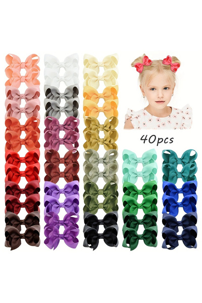 Choice3 40pcs BABY BOWS 20/30/40Pcs 3inch Grosgrain Ribbon Hair Bow Clips for...
