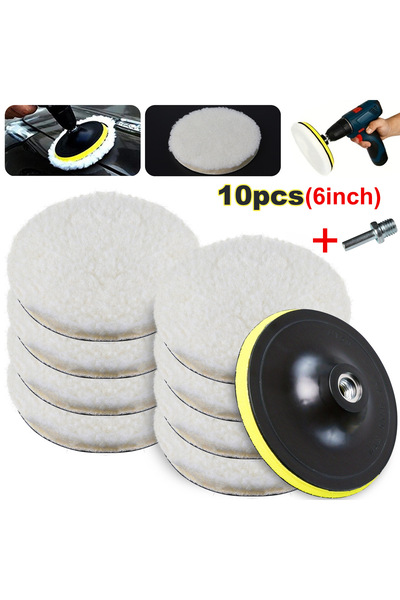 Choice4 6 inch-10PCS 10PCS (8Pads+1Sucker+1Screw) Car Polishing Waxing Buffin...