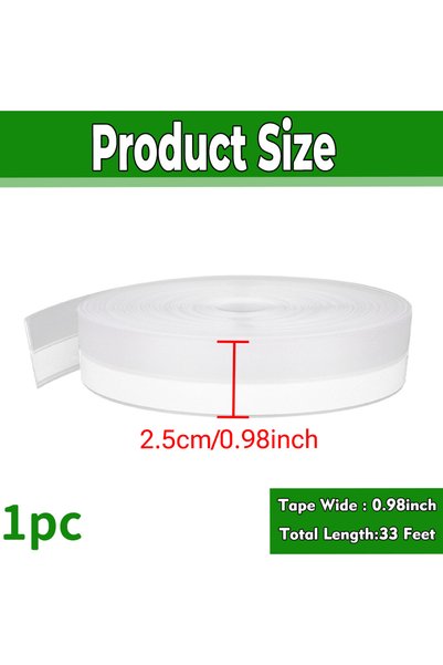 Choice clear 25mmx10m Silicone Weather Stripping Seal Door Tape , Weatherproo...