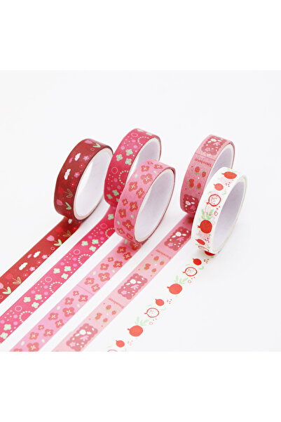 Choice Retro Red 5 PCS Kawaii Washi Tapes Set Scrapbooking Stickers Supplies ...