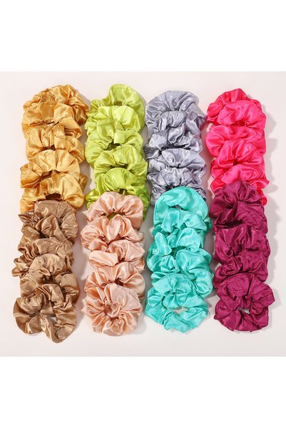 Choice QC095-40PCS 40Pcs Random Color Elastic Scrunchies Womens Low Ponytail ...