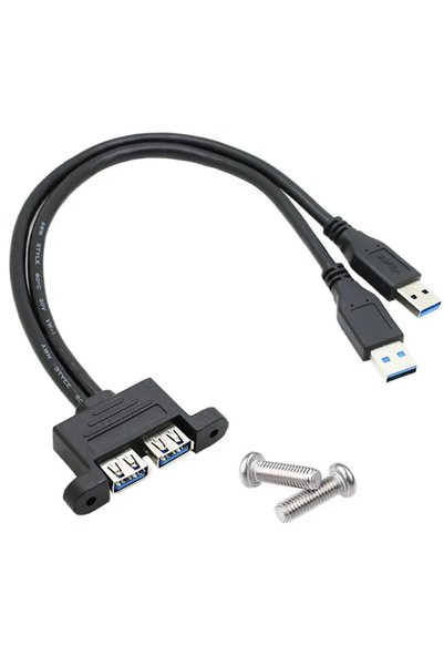 Choice كابل تمديد USB 3.0 مزدوج المنافذ من BSN بطول 25 سم، ذكر إلى أنثى، مزود...