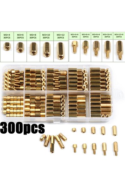 Choice 300 قطعة M2/M3 فواصل نحاسية سداسية الرأس، مسامير فاصلة نحاسية، فواصل م...