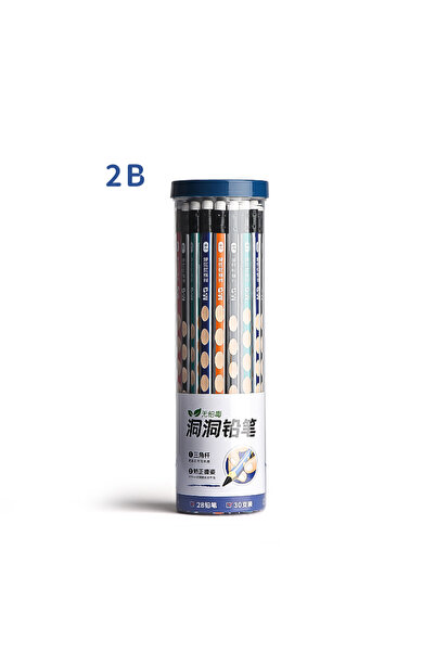 Choice 2B 1 pail of 30 pcs M&G 2B/HB Pencil Hole Pencils 30 Triangle Wooden P...